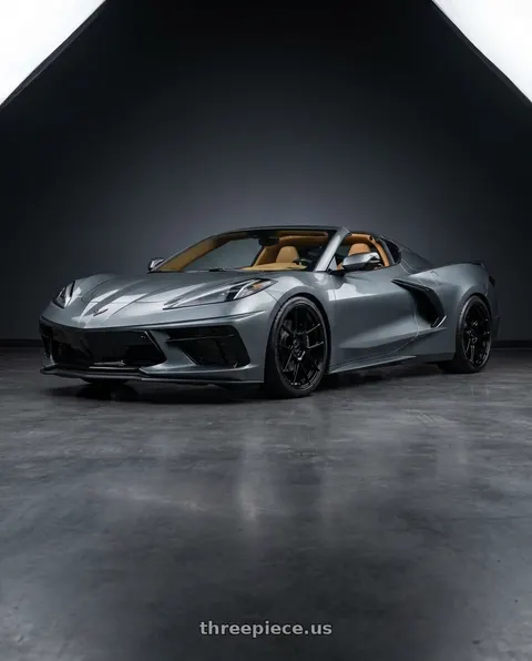 2021 Chevrolet Corvette Stingray with MRR Forged FR43 5x120 18x10  +39 Gloss Black fit Corvette C8 wheels