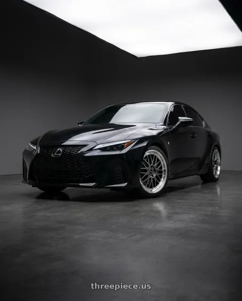 2023 Lexus IS350 F Sport with Vors VR8 5x114.3 20x8.5  +35 Hyper Black Machine Lip Chrome Rivet wheels
