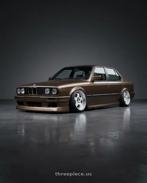 1991 bmw 3 series with Work Meister S1 3P 5x120 17x9+28 A Disk White wheels