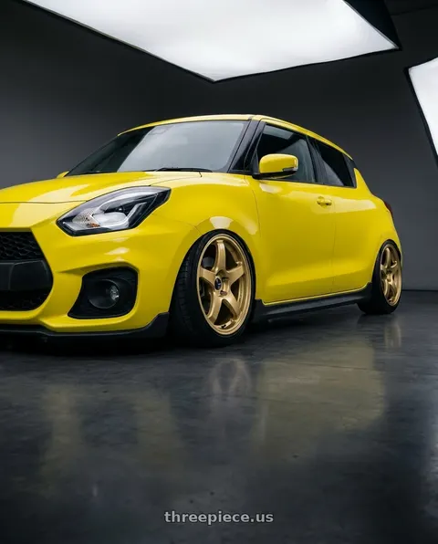 2019 Suzuki swift sport with Enkei PF05 4x100 15x8+25 Gold wheels