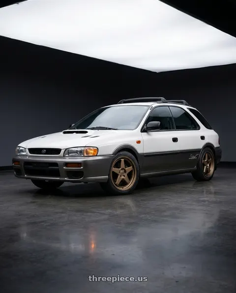 1997 Subaru Impreza Outback with KATANA RACING KR03 5x100 18x8 +40 Matte Bronze wheels