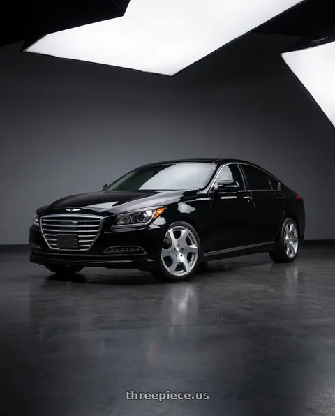 2016 Hyundai Genesis 3.8 with MRR VP3 5x114.3 19x8.5  +35 Silver Machine Face wheels