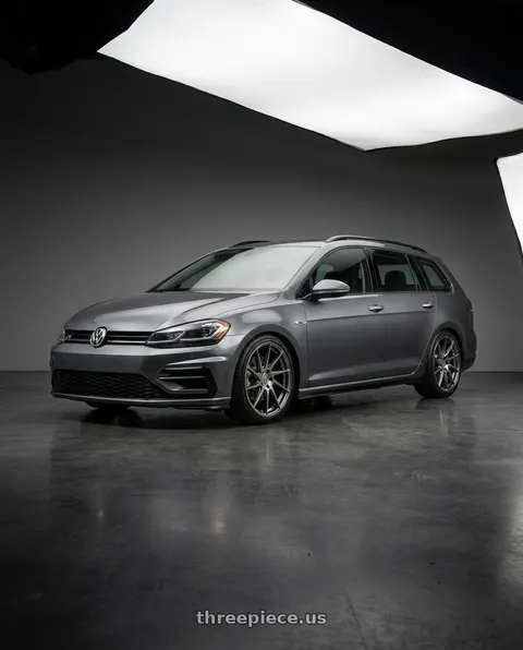 2019 Volkswagen Golf with Aodhan AH09 5x112 18x8.5 +35 Hyper Black wheels