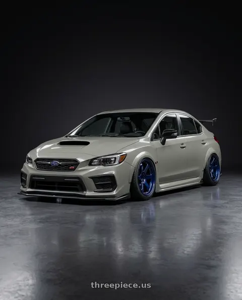 2017 Subaru WRX STI with Volk Racing TE37SL 5x114.3 18x10.5 +15 MAG BLUE wheels
