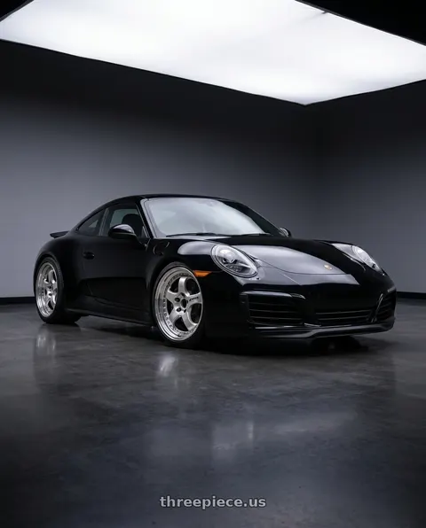 2018 Porsche 911 Carrera with Work Meister S1 3P 5x130 19x8.5+48 O Disk Bright Buff Finish wheels