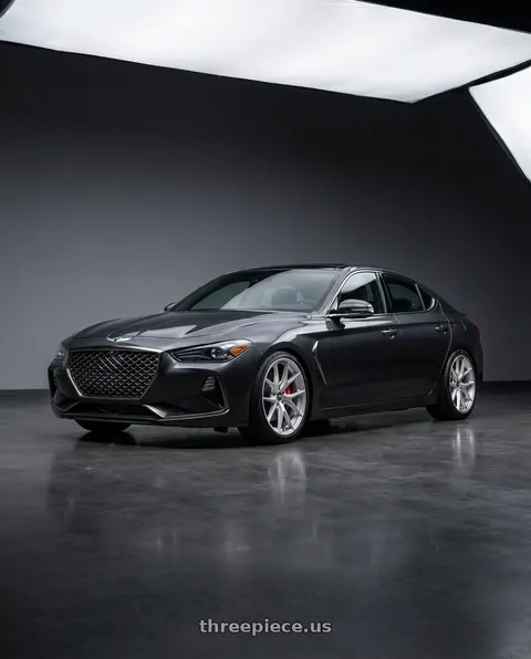 2019 Genesis G70 with ESR Wheels FORGETECH SERIES RF2 5x100 18x8.5 +30 Hyper Silver wheels