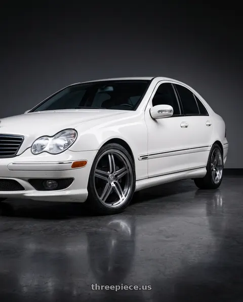 2006 Mercedes-Benz C230 Sport with Mandrus MANNHEIM 5X112 19X8.5 +25 GUNMETAL W/ MIRROR CUT FACE & LIP wheels