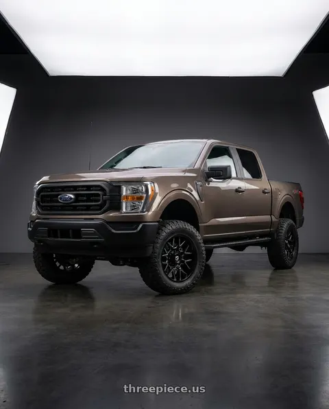 2013 Ford F-150 with Gear Off Road 768BM 6X135/6x139.7 20x9 +18 Gloss Black Milled wheels