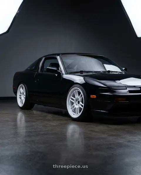 1993 Nissan 240SX with Enkei RPF1 5x114.3 17x9+22 Vanquish White wheels