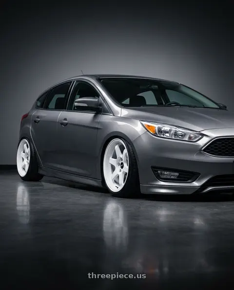 2017 Ford Focus with 9six9 SIX-1 Deep 4x100 15X8 +20 Competition White wheels