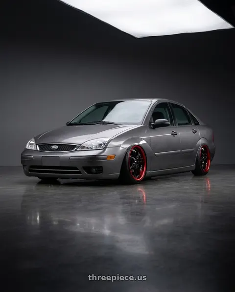 2006 Ford Focus ZX4 ST with G - LINE ALLOYS G552 4x108 18x7.5 +40 Red Lip / Black wheels