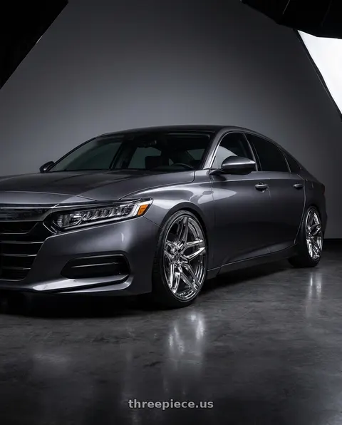 2019 Honda Accord LX with HERITAGE WHEEL EBISU MONOC 5x114.3 19x8.5 +35 CHROME wheels