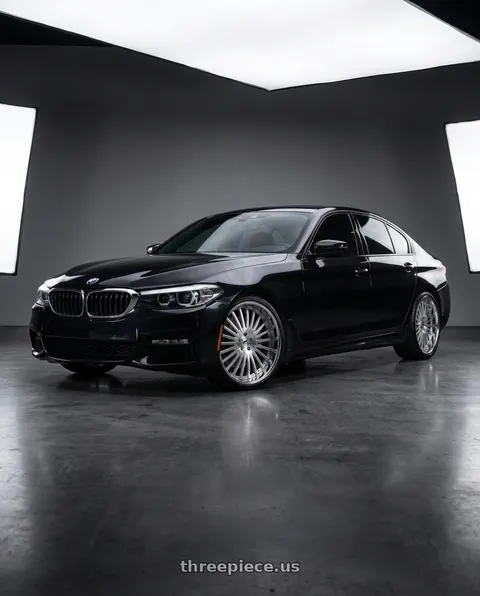 2018 BMW 530i with Amani R.E.A.L. 5x112/5x120 22x9 +32 Brush Center Chrome Lip wheels