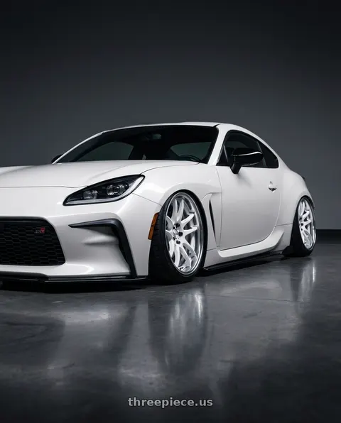 2025 Toyota GR86 Premium with Work Cr 2P 5x100 19x8.0 +45 Gloss White wheels