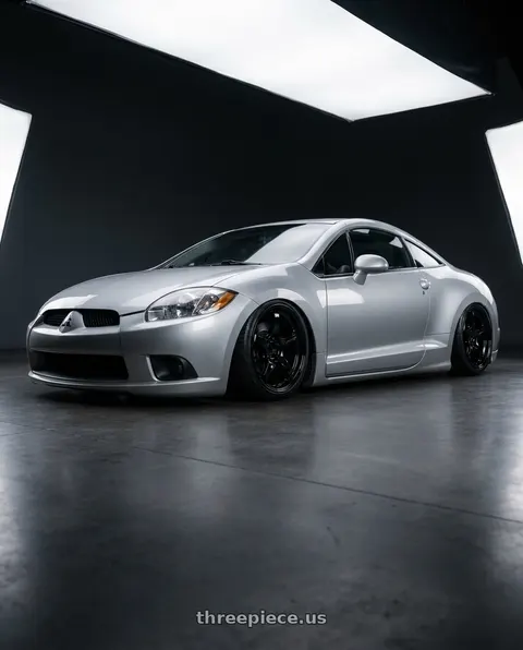 2010 Mitsubishi Eclipse with Gram Lights 57CR 5x114.3 19x8.5+35 Glossy Black wheels