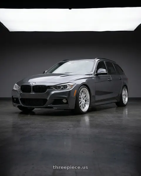 2017 BMW 330i xDrive with Aodhan AH02 5x120 18x8.5+35 Silver w/ Machined Lip wheels