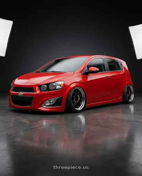 2014 Chevrolet Sonic with Work Emotion Rs11 2p 4x100 17x6 0 black wheels