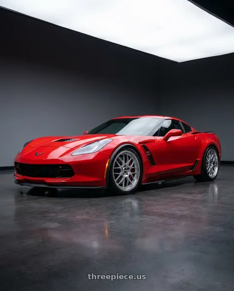 2019 Chevrolet Corvette with BBS RS-GT 5x112 20x10.0+22 Diamond Silver wheels