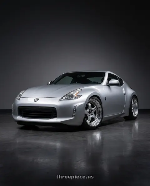 2016 Nissan 370Z Sport with Work Meister S1 3P 5x114.3 19x11+10 A Disk Silver wheels