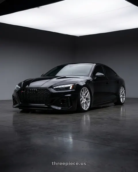 2022 Audi RS5 with Aodhan AFF2 5x112 20x9+30 Gloss Silver Machined Face wheels