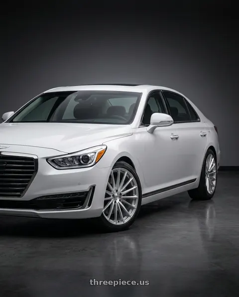 2018 Genesis G90 Ultimate with OHM PROTON 5X114.3 20X10 +40 SILVER W/ MIRROR FACE wheels