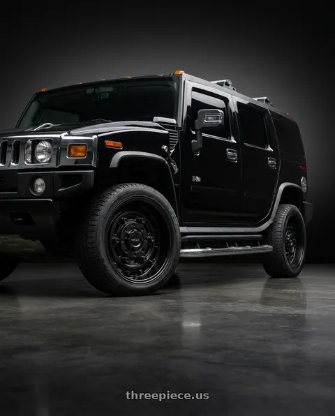 2007 Hummer H2 with WELD Off-Road Fortress 8x165.1 20x10 -18 Satin Black wheels