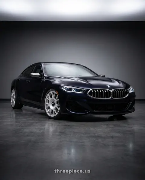 2019 BMW g16 m850i gran with Rotiform TUF-R 5x112 / 5x114.3 19x8.5 +35 Satin Silver wheels