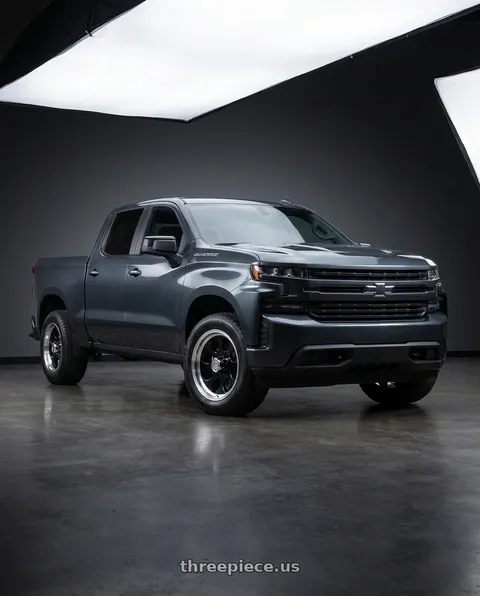 2021 Chevrolet Silverado 1500 LT with Ion Type 171 6x139.7 18x9+0 Black/Machined Lip wheels