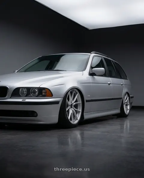 2001 Bmw 5 Series Wagon with Advanti Racing 80S Hybris 5X112 19x9.5 +35 Silver with Machined Face wheels