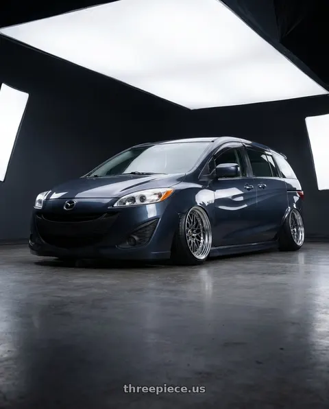 2012 Mazda 5 with Work Vs-Xv 5x100 18x10-37 A Disk Brilliant Silver Black wheels