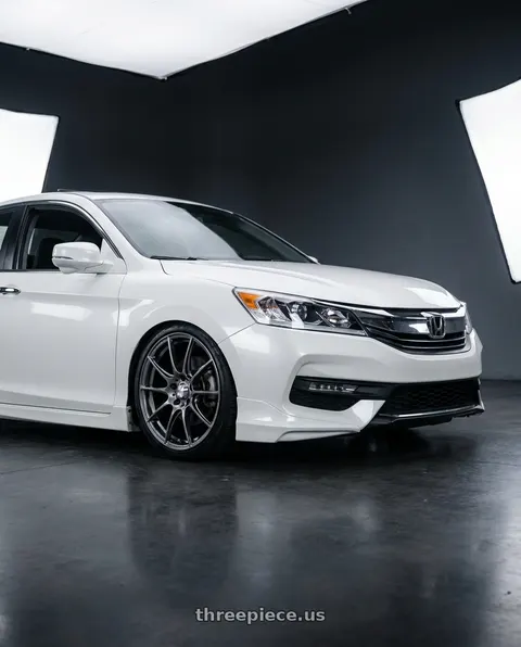2016 Honda Accord with WedsSport SA-25R 4x100 16x6.5+50 Platinum Silver Black wheels