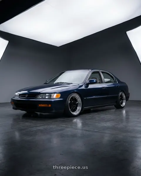 1995 Honda Accord LX with Work Meister S1 3P 4x114.3 17x7+36 W Disk Black wheels