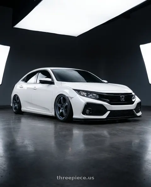 2019 Honda Civic with Gram Lights 57CR 5x114.3 18x8.5+37 Gunblue II wheels