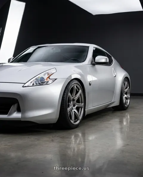 2009 Nissan 370Z with Work Emotion T7r 5x100 19x10.5 +22 Gt Silver wheels