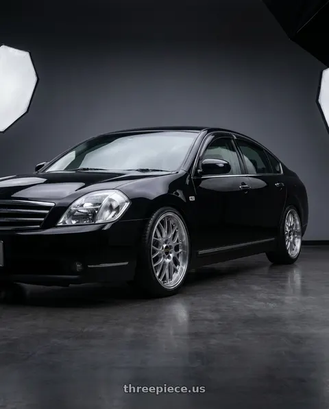 2005 Nissan Teana j31 black with BBS RS-GT 5x112 19x8.5 +32 Diamond Silver Center Diamond Cut Lip wheels