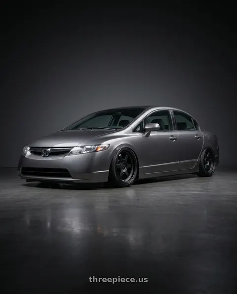 2007 Honda Civic with 9six9 SIX-1 Deep 4x100 15X8 +20 Matte Black wheels