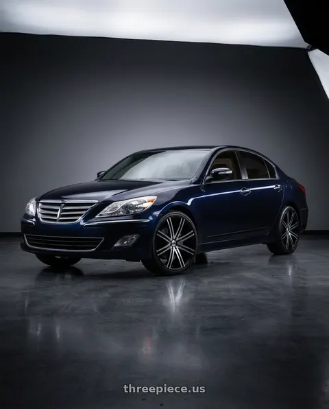2011 Hyundai Genesis with Azara AZX-101 5x114.3/5x120 22x8.5 +38 Gloss Black & Machined wheels
