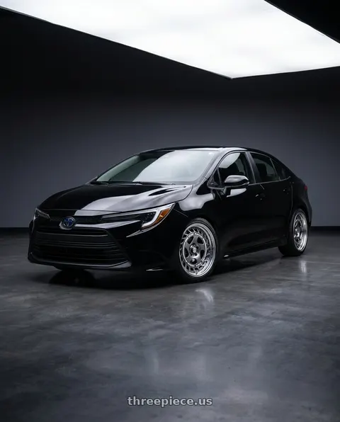 2026 Toyota Corolla LE with FORMULA AERO SPOKE 5X100 18X7.5+43 SL Disk Titan Silver wheels