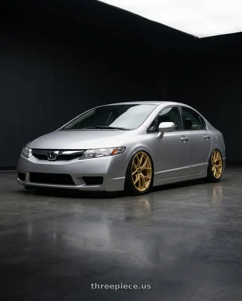 2010 Honda Civic with BBS FI-R 5x120 19x10.5+35 Gold wheels