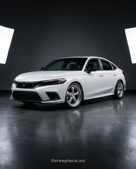 2023 Honda Civic Si with Work Wheels VS-KF 5x114.3 20x8.5+40 Light Grey Silver O Disk STEP RIM wheels