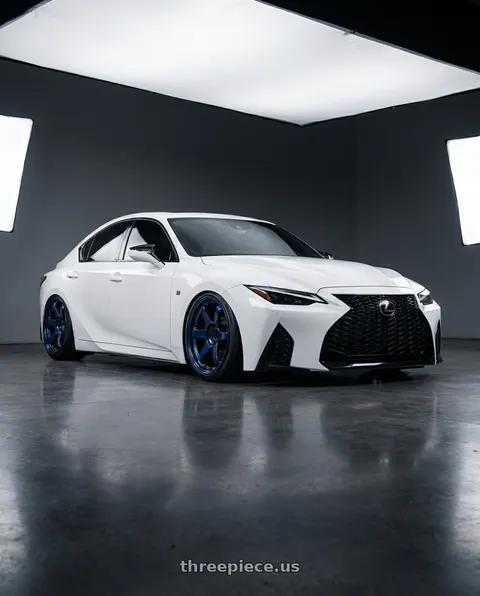 2023 Lexus IS500 with Volk Racing TE37SL 5x114.3 19x10.5 +12 MAG BLUE wheels