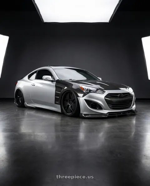 2013 Hyundai Genesis Coupe with Work Gnosis Cvd 5x120 19x9.5+38 O Disk Matte Black wheels
