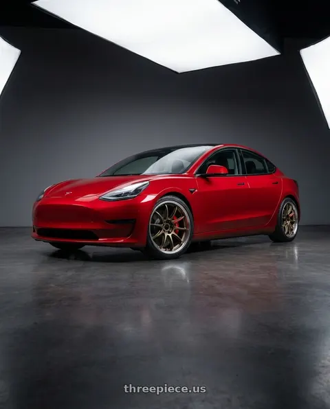 2022 Tesla Model 3 Performance with Work Zr10 2P 5x114.3 19x9.0 +38 Matte Bronze wheels