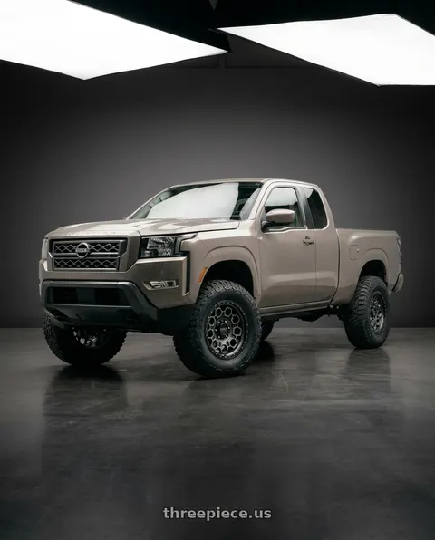 2025 Nissan Frontier with KMC KM545 TREK 6X114.3 17X9 +18 SATIN BLACK WITH GRAY TINT wheels