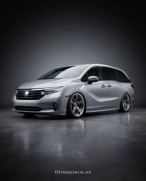 2024 Honda Odyssey Elite with Work Zeast Black Label Bst2 5x120 20x8.5+45 S Disk Brilliant Silver Black wheels