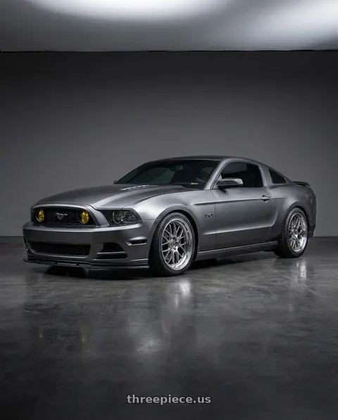 2014 Ford Mustang GT with F1R F21 5x114.3/5x120 19x9.5 +35 Hyper Black/Polish Lip wheels