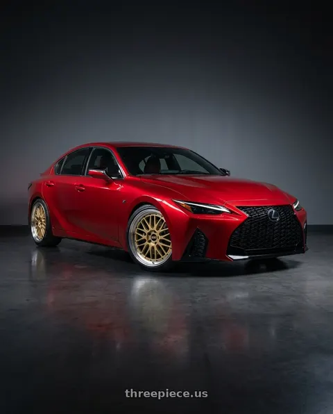 2023 Lexus IS500 with BBS LM 5x114.3 18x9.0+42 Gold wheels