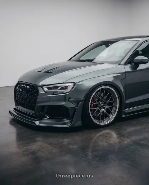 2015 Audi S3 with BBS RS-GT 5x112 19x8.5 +32 Diamond Black Center Diamond Cut Lip wheels