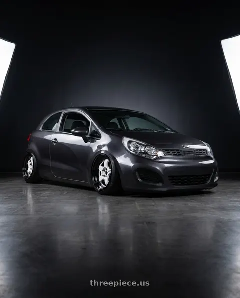 2013 Kia rio 3 with Work Meister S1 2P 4x100 15x10+0 A Disk Black wheels