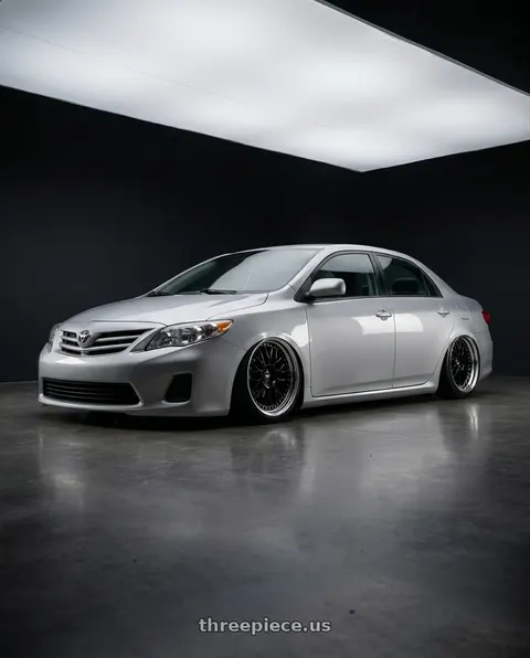 2012 Toyota Corolla with Work Zistance W10m 5x114.3 19x8+14 S Disk Black wheels